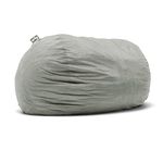 Big Joe Fuf Foam Filled Bean Bag, Fabric, Fog, Extra Extra Large with Removable Cover
