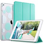 ULAK iPad 2017/2018 iPad 9.7 inch Case, Slim Lightweight Smart Case Trifold Stand with Auto Sleep/Wake Function,Hard Back Clear Polka Dot Cover for Apple iPad 9.7-inch 5th 6th Gen,Mint