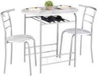 VECELO 3 Piece Small Round Dining T