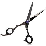 SHEARSDIRECT Japanese Stainless Steel Scissors True Left Handed Shear, Black Titanium, 6-Inch