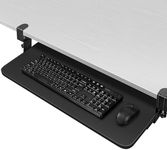 Keyboard Tray Under Desk Slide, Keyboard Stand for Desktop Pull Out with Extra Sturdy C Clamp Mount System,Office Desk Accessories,Desk Extender(30 x 11 Inch),Computer Keyboard & Mouse Stand