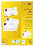 SIGEL DP830, 85x55 mm (A4), Business Cards, mp, 185 gsm, printable, bright White, 150 Piecesequal to15 sheets