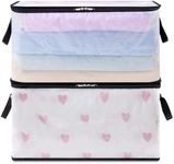 Lifewit 2 Pack Plastic Clothes Storage Bags, 60L Foldable Storage Containers Closet Organizers and Storage Moving Bags with Sturdy Zipper Lids Reinforced Handle for Bedding, Blanket, Comforter