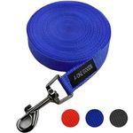 Dog Leash 50ft, 30ft, 20ft, and 15ft Dog Leads, for Dog Training Leash | Extra Long Line Dog Leash with Handle Great for Puppies & Dogs Training |Nylon Durable Traction Rope (Blue, 15ft)