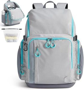 BAGSMART 2 Piece Swim Bag for Swimmers with Shoe Compartment, 35L Waterproof Swim Backpack for Men and Women, Swimming Sports Gym Bag, Light Gray