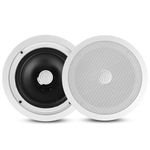 Pyle Ceiling Speakers, Pair of 2-Way Midbass Woofer Speaker, Directable 1” Titanium Dome Tweeter, Flush Design, w/ 55Hz-22kHz Frequency Response & 300 Watts Peak, Easy Installation, 20cm