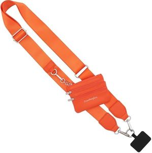 Save the Girls Clip & Go Phone Lanyard Crossbody Strap with Wallet, Orange