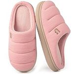 LongBay Women's Soft Slippers Memory Foam Slip on House Shoes Ultra-lightweight Indoor Outdoor Pink, 5-6