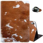 Case for iPad 10th Generation 2022 iPad 10.9 ",PU Leather Multi-Angle Viewing and Auto Wake up/Sleep Protection Case Suitable for iPad 10 gen 10.9" 2022, Cowhide Leopard Brown Cow(Coaster)