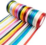 Tosnail 20 Pack 0.4" x 24 Yards Each Satin Ribbon Roll Silk Ribbon Roll for Gift Wrapping, Party Decoration or Craft Projects