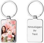 EAQ Personalised Keyrings Personalised Photo Keyring Custom Keychain Engraved Text for Wedding, Birthday, Mother's Day, Gifts