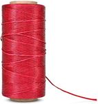 Flat Waxed Thread (Red) - 284Yard 1mm 150D Wax String Cord Sewing Craft Tool Portable for DIY Handicraft Leather Products Beading Hand Stitching