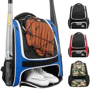 Hsmihair Baseball Bag - Baseball Backpack Holder, Large Main Compartment,T-Ball & Softball Equipment & Gear for Youth and Adults,Holds Bats, Helmet, Gloves