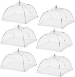 6 Pack Pop-up Mesh Food Covers, 43x43x20cm Large and Tall Tent Umbrella for Outdoors, Screen Tents Protectors for Bugs, Parties Picnics, BBQs, Reusable and Collapsible