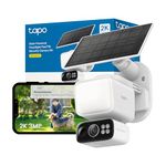 Tapo C615F KIT Solar Security Camera Outdoor Wireless, 2K 3MP Floodlight Security Camera with 360° Pan Tilt, Colour Night Vision, AI Detection & Tracking, IP65, Alexa & Google Home, No Monthly Fee