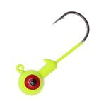 Temorah Fishing Lures Jig Heads ,Ball Heads 1/32oz-1oz,Sharp Fishing Hooks for Freshwater or Saltwater (Fluorescent Chartreuse, 1/16OZ 50PCS)