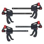 KOTTO Woodworking Clamp, 2 Pack 6 Inches and 2 Pack 8 Inches Wood Working Bar F Clamp Grip Ratchet Release Squeeze DIY Hand