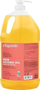 Cliganic Organic Jojoba Oil 128oz with Pump (Gallon Size), Bulk, 100% Pure - Non-GMO
