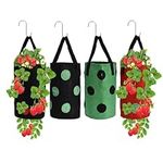 Window Garden Hanging Strawberry Planter 4pcs - Promotes Growth, Prevents Root Entanglement - Upside Down Strawberry Planters for Outdoor Plants - Ideal for Strawberries, Tomatoes, Herbs - 13.7x7.8in