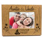 ukgiftstoreonline Wooden Engraved Auntie and Uncle Photo Picture Frame Gift Idea (4 x 6 Inch)