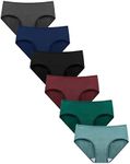 TIICHOO Womens Underwear Cotton Soft Stretch Hipster Panties for Women 6 Pack (X-Small,Black/Blue/Gray/Burgundy/Turquoise/Green)