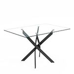NIERN Tempered Glass Dining Table w