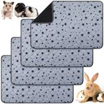 4 Pieces Guinea Pig Cage Liners Guinea Pig Fleece Bedding Absorbent Guinea Pig Accessories Reusable Washable Guinea Pig Pee Pad Non Slip Guinea Pig Mats for Cages with Star Patterns (28 x 41 Inch)