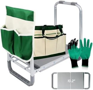 PLKO Multifunctional Garden Kneeler and seat Heavy Duty,Foldable Garden Bench for Kneeling and Sitting with Soft EVA Kneeling Pad and Large Tool Bag for Gardening Lovers