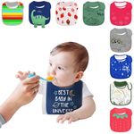 Pepperika 100% Soft Cotton Bibs For Baby For 6 to 12 Months For Feeding & Weaning Babies Adjustable Size Apron Drool Bibs For Baby Boys, Girls, New Born and Infant (PACK OF ANY 6)