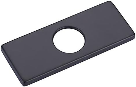 6 Inch Faucet Deck Plate, Matte Black Escutcheon Faucet Plate for Bathroom Sink 1 Hole or 3 Hole 4 Inch Centerset Basin Sink Hole Cover, Stainless Steel Faucet Hole Cover