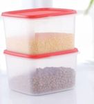 Tupperware Plastic Smart Lentils Storer Of 2.5 Litre Capacity Set Of 2 Pc - Clear