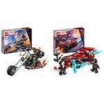 LEGO 76245 Marvel Ghost Rider Mech and Bike & 76244 Marvel Miles Morales vs. Morbius, Spider-Man Building Toy for Boys and Girls with Race Car and Minifigures, Adventures in the Spiderverse Set