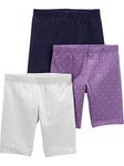 Simple Joys by Carter's Baby Girls' 3-Pack Bike Shorts, Purple/Denim/Grey, 5-6 Years (Pack of 3)