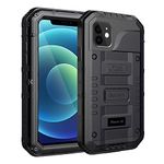 Beeasy for iPhone 12 Case Waterproof Heavy Duty Shockproof Tough Metal Armour Cover Dustproof Built-in Screen Protector, Robust 360 Full Body Military Protective Rugged Case for iPhone 12 6.1inch