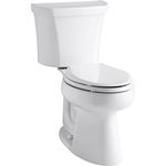 KOHLER 3989-RA-0 Highline Comfort Height Two-Piece Elongated Dual-Flush Toilet with Class Five Flush Technology and Right-Hand Trip Lever, White