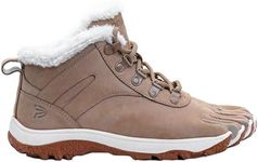 Peluva Aspen Winter Boot | Women’s Five Toe Zero Drop Barefoot Hiking Boots | Winter Ready Warm Fleece Liner, Full Grain Leather & Rugged Traction Outsole