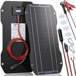 Voltset 10W 12V Solar Panel Car Battery Charger, Portable Waterproof Power Trickle Battery Charger & Maintainer for Car Boat Automotive RV with Cigarette Lighter Plug & Alligator Clip