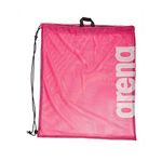 Arena Swim Gear Drawstring Backpack Pool and Gym Bag, Pink, Mesh Bag