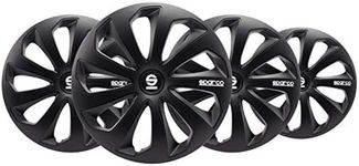 SPARCO SPC1570BK Sicilia Wheel Covers, Black, Set of 4, 15"