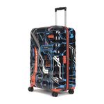 uppercase Cyber Punk (Large) 76cms | Check-in Trolley Bag for Travel |Polycarbonate Hardsided Printed Luggage|Combination Lock|8 Wheel Trolley Bag|Suitcase for Men and Women| 2000 Days Warranty(Black)