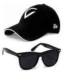 PUTHAK UnequeTrend Guys'n'Girls Cap with Black Wayfarer Sunglasses, Combo Pack of 2