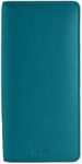 DiLoro Leather Zippered Triple or Quad Pen Case Pencil Pouch Holder for Three or Four Fountain Ballpoint Rollerball Pens or Glasses (Nappa Turquoise)