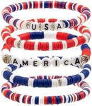 SCRDPRAD 4Pcs 4th of July Bracelets