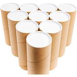 Juvale Mailing Shipping Tubes with Caps (10 Pack) 3 x 7 Inches, Brown, Kraft