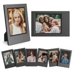 HIYQIN 2x3 Mini Photo Frames - 8 Pack/Pure Black Picture Frames Compatible with Fujifilm Instax/Polaroid 2 x 3 inches Film - Fuji Instant Camera Photo Holder - Black