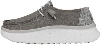 Hey Dude Women's Wendy Peak Chambray Walnut Size W6 | Women's Shoes | Women's Slip On Loafers | Comfortable & Light-Weight