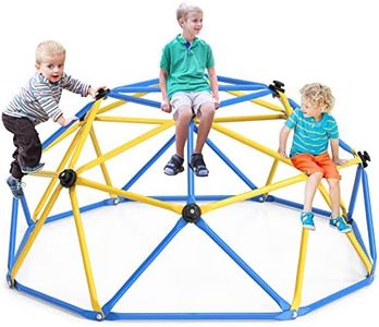 GIKPAL Climbing Dome, Upgraded 6FT Geometric Dome Climber with Climbing Grip for Kids Indoor Outdoor Play Equipment, Supports 600LBS Jungle Gym Playground Backyard Play Centre, Easy Assembly