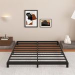 Cieemine 5 Inch Low King Size Bed Frame, Heavy Duty Bed Frame King Size Low Profile, No Box Spring Needed, Easy Assembly, Noise Free, Black