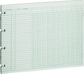 Wilson Jones Green Columnar Ruled Ledger Paper, 10 Columns and 30 Lines per Page, 9.25 x 11.88, 100 Sheets per Pack (WG10-10A)