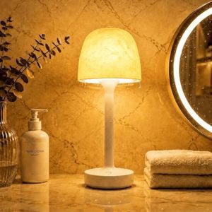 Rechargeable Waterproof Spa-Like Shower Lamp with 16 RGB Colors & Ocean Wave Projector, Dimmable Cordless Light with Touch & Remote Control, 2‑in‑1 Bathroom Lamp for Shower, Bathtub, Indoor & Outdoor